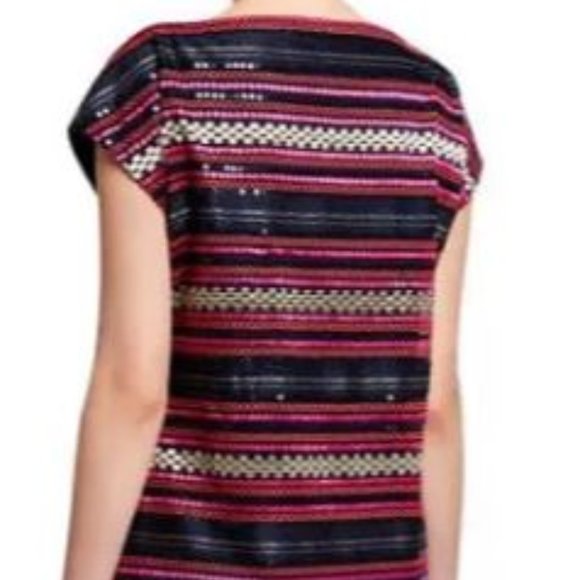 Trina Turk Breene Multi Color Sequin Stripe Shift Dress Size 4 NWT - Picture 8 of 8